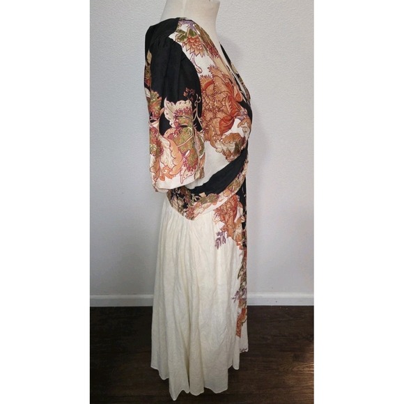 Anthropologie The Catalina Button-Front Dress Size M Black Floral Maxi Dress - Picture 6 of 12
